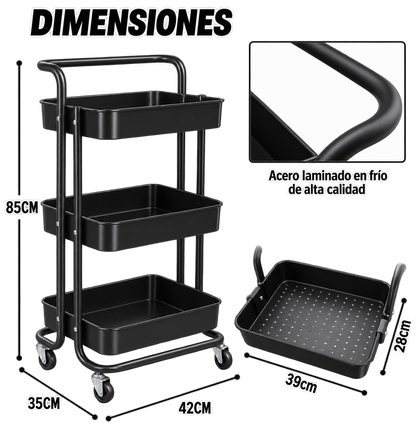 CARRITO ORGANIZADOR DE 3 NIVELES